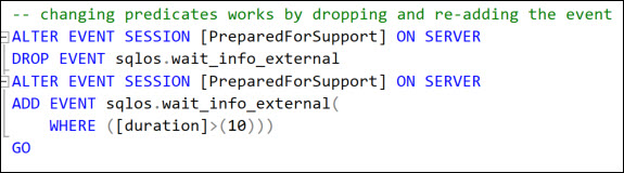 XEventTSQL ChangePredicate