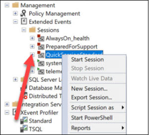 XEvent Profiler Start Session