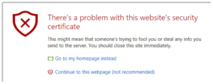 Web browser warning of Certificate