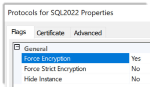 SQLServer NetworkEncryption Settings