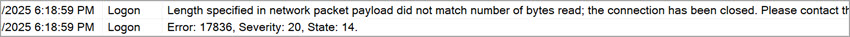 SQLError 17836