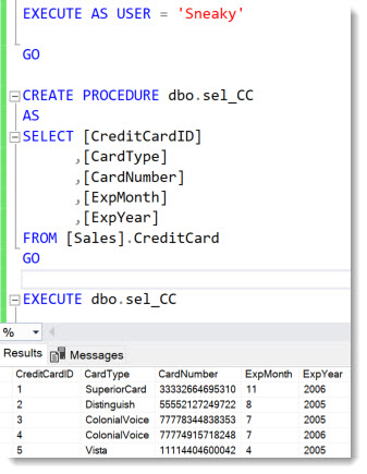 proc code with select